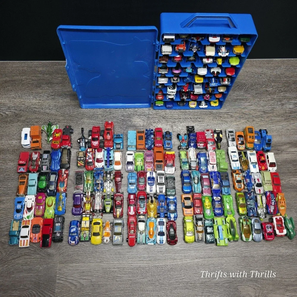 Huge 148 Hotwheels Matchbox And More Diecast Cars Bundle With Carrying Case